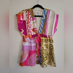 Perfect silk retro top | size xs